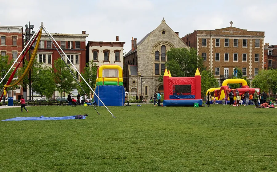 A family event on the lawn at Washington Park