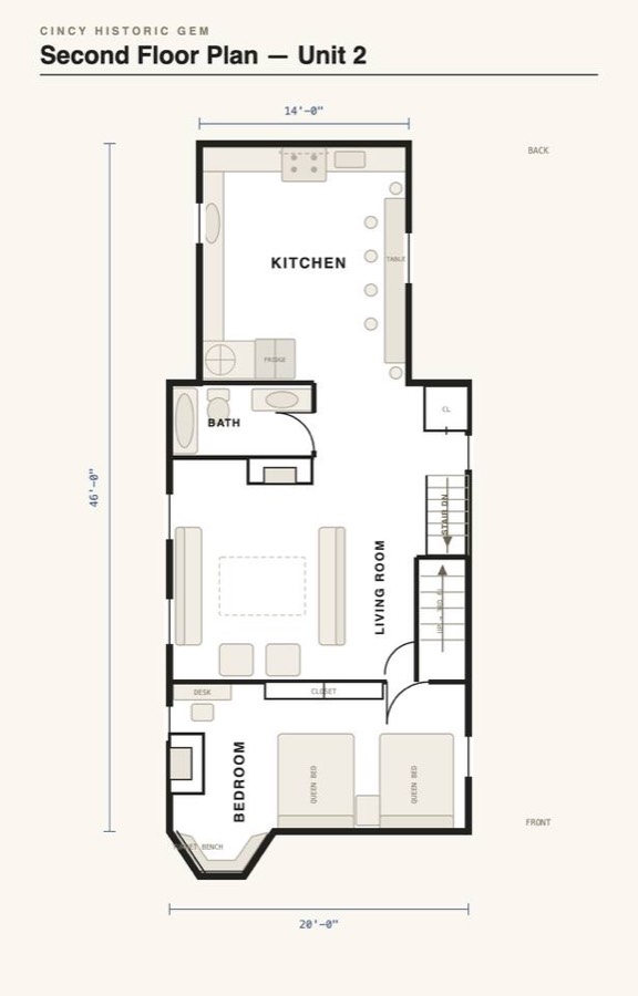 Floor plan — Unit 2, the second floor.