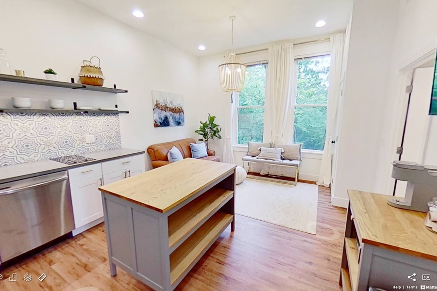 Unit 2 kitchenette and living room