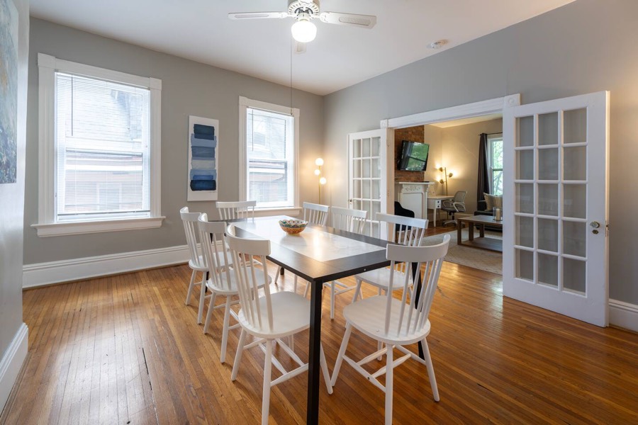 Unit 2 dining area, between the kitchen and the living room